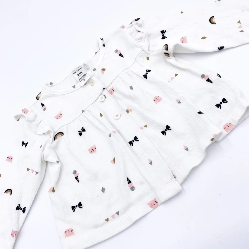 Two Carter’s‎ Baby Girl Kitty Cat Baby Shirts